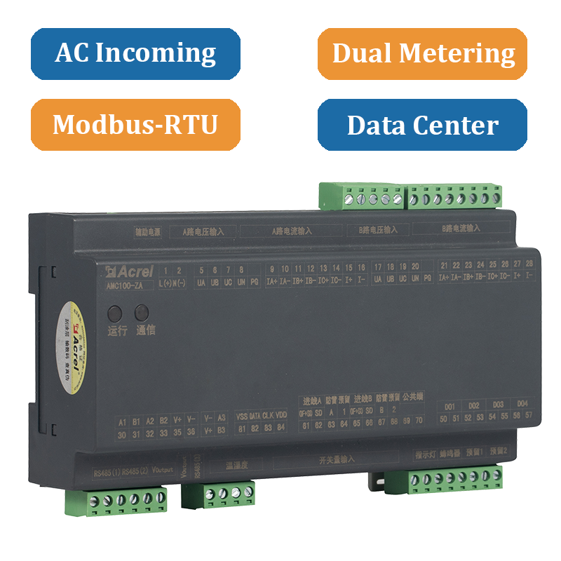 AMC100-DA+B 2 Saluran DC meter tenaga untuk IDC